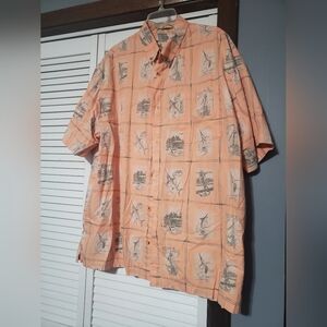 Columbia River Lodge Fishing Themed Shirt XXL